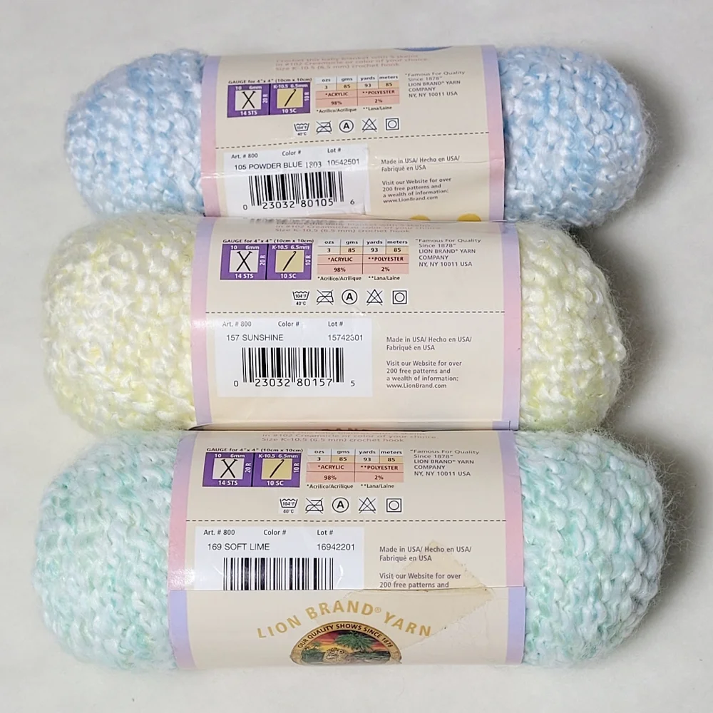 Lion Brand Homespun Baby Yarn 3 Skeins